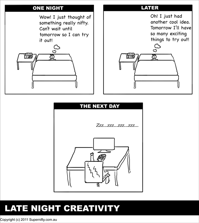Late night creativity - Supernifty Comic #5